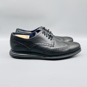 Cole Haan Shoes Mens 11.5 Black Leather Øriginalgrand Wingtip Oxford Dress